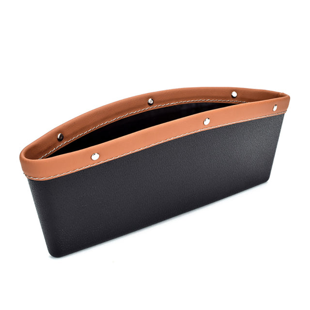 Car Organizer Storage Car Seat Slit Gap Pocket Multifunctional Driver Seat Catcher Cup Holder Car Accessories PU Leather