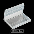 20 Slots Clear Nail Drill Bit Brush Plastic Storage Box Holder Container Manicure Cutters Display Nail Accessories Nail Art Tool