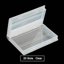 20 Slots Clear Nail Drill Bit Brush Plastic Storage Box Holder Container Manicure Cutters Display Nail Accessories Nail Art Tool
