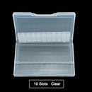 20 Slots Clear Nail Drill Bit Brush Plastic Storage Box Holder Container Manicure Cutters Display Nail Accessories Nail Art Tool