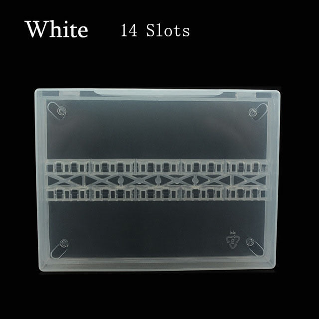 20 Slots Clear Nail Drill Bit Brush Plastic Storage Box Holder Container Manicure Cutters Display Nail Accessories Nail Art Tool