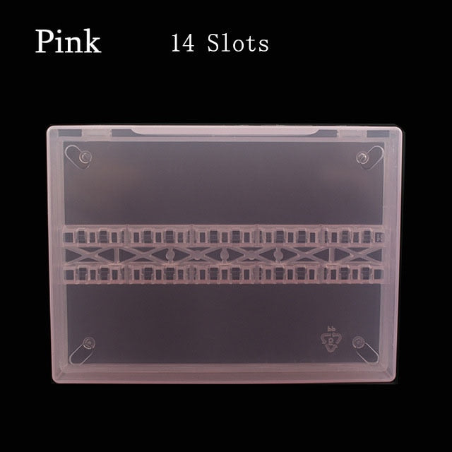 20 Slots Clear Nail Drill Bit Brush Plastic Storage Box Holder Container Manicure Cutters Display Nail Accessories Nail Art Tool