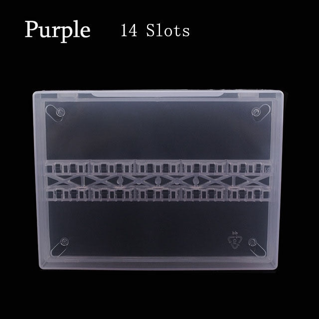 20 Slots Clear Nail Drill Bit Brush Plastic Storage Box Holder Container Manicure Cutters Display Nail Accessories Nail Art Tool
