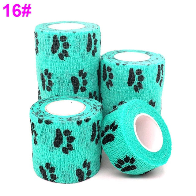 1 Pcs Printed Medical Self Adhesive Elastic Bandage 4.5m Colorful Sports Wrap Tape for Finger Joint Knee First Aid Kit Pet Tape