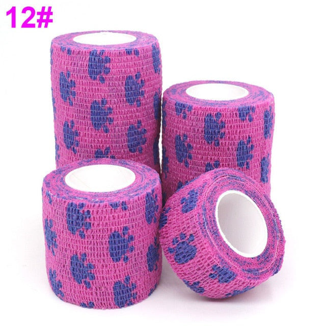 1 Pcs Printed Medical Self Adhesive Elastic Bandage 4.5m Colorful Sports Wrap Tape for Finger Joint Knee First Aid Kit Pet Tape