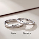 OBEAR 100%  925 Sterling Silver Angel And Devil Couple Rings Wing Feather Opening Rings for Women Men Lovers Party Jewelry