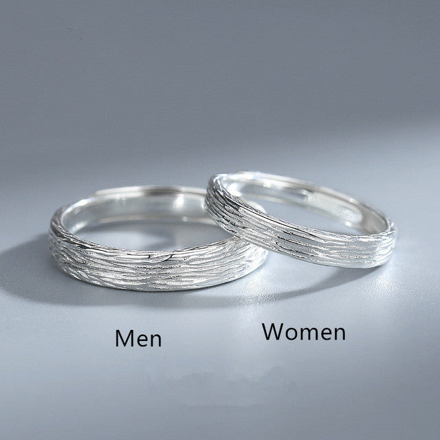 OBEAR 100%  925 Sterling Silver Angel And Devil Couple Rings Wing Feather Opening Rings for Women Men Lovers Party Jewelry