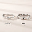 OBEAR 100%  925 Sterling Silver Angel And Devil Couple Rings Wing Feather Opening Rings for Women Men Lovers Party Jewelry