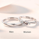 OBEAR 100%  925 Sterling Silver Angel And Devil Couple Rings Wing Feather Opening Rings for Women Men Lovers Party Jewelry