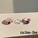 HUANZHI 2021 New Colourful Transparent Resin Acrylic Rhinestone Geometric Square Round Rings Set for Women Jewelry Travel Gifts