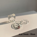 HUANZHI 2021 New Colourful Transparent Resin Acrylic Rhinestone Geometric Square Round Rings Set for Women Jewelry Travel Gifts