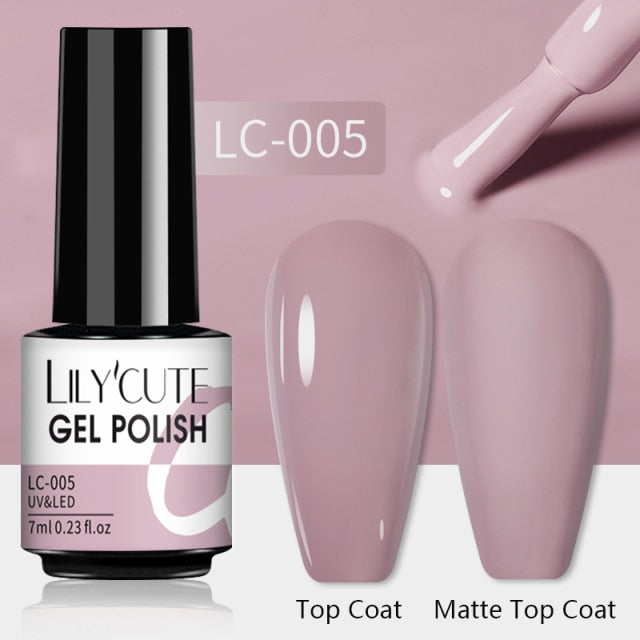LILYCUTE Nail Gel Polish UV Semi Permanent Ice Purple Serise Nail Art All For Manicure LED Gel Base Top Coat Gel Varnish Polish