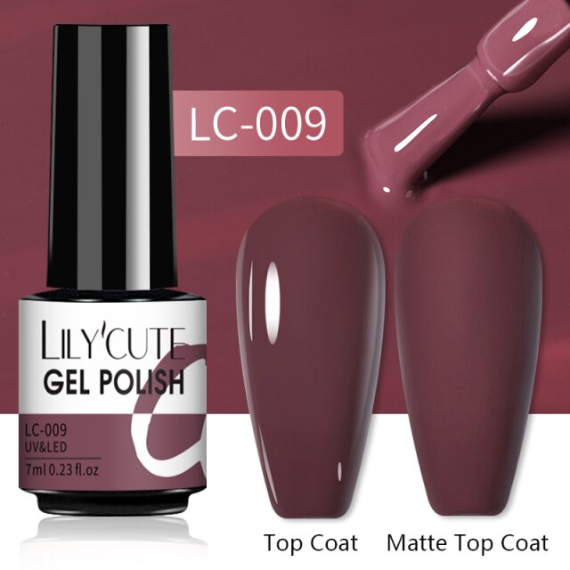 LILYCUTE Nail Gel Polish UV Semi Permanent Ice Purple Serise Nail Art All For Manicure LED Gel Base Top Coat Gel Varnish Polish