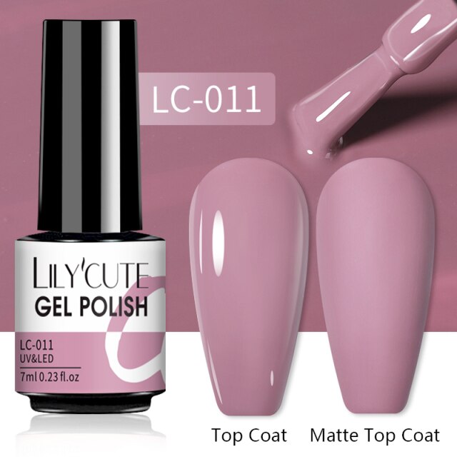 LILYCUTE Nail Gel Polish UV Semi Permanent Ice Purple Serise Nail Art All For Manicure LED Gel Base Top Coat Gel Varnish Polish
