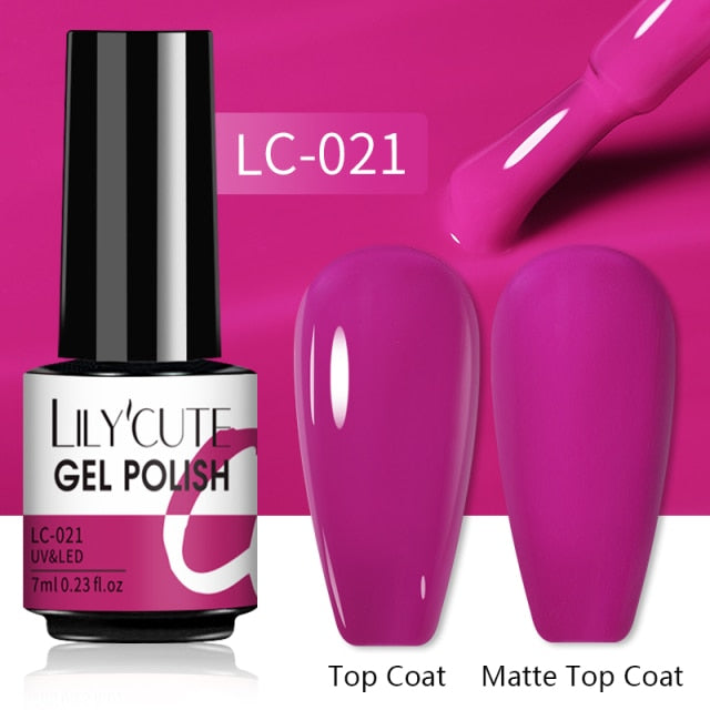LILYCUTE Nail Gel Polish UV Semi Permanent Ice Purple Serise Nail Art All For Manicure LED Gel Base Top Coat Gel Varnish Polish