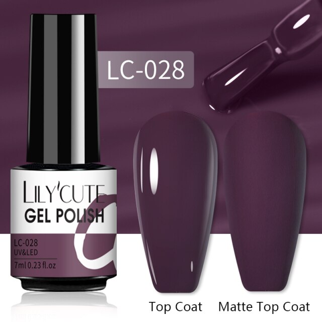 LILYCUTE Nail Gel Polish UV Semi Permanent Ice Purple Serise Nail Art All For Manicure LED Gel Base Top Coat Gel Varnish Polish