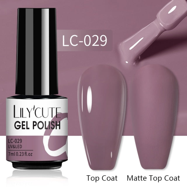 LILYCUTE Nail Gel Polish UV Semi Permanent Ice Purple Serise Nail Art All For Manicure LED Gel Base Top Coat Gel Varnish Polish