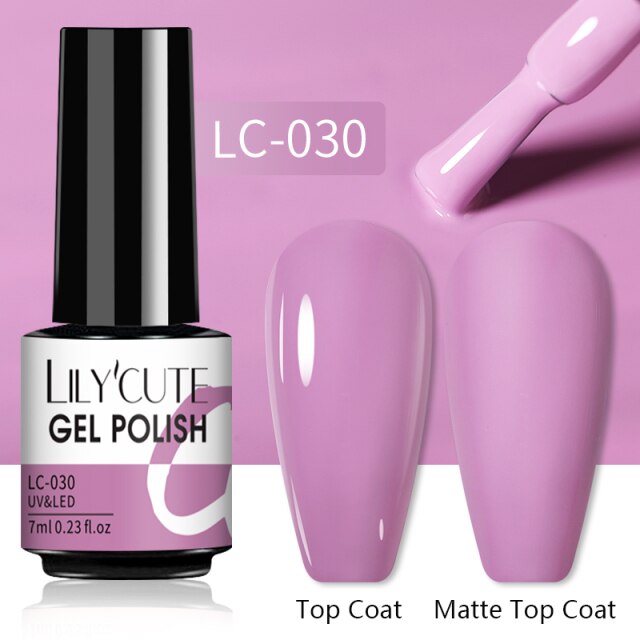 LILYCUTE Nail Gel Polish UV Semi Permanent Ice Purple Serise Nail Art All For Manicure LED Gel Base Top Coat Gel Varnish Polish