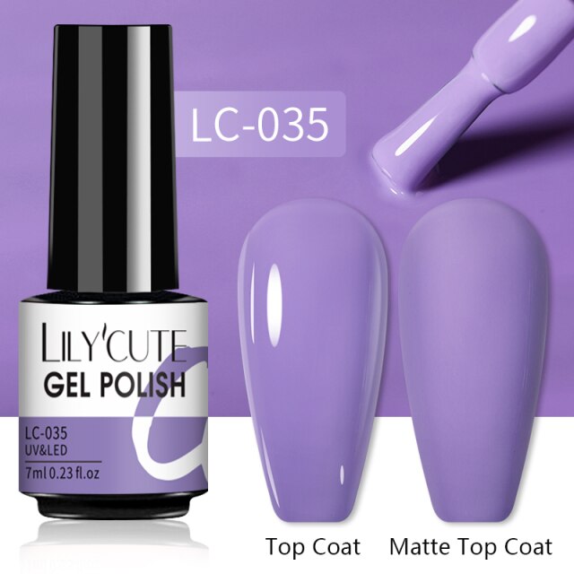 LILYCUTE Nail Gel Polish UV Semi Permanent Ice Purple Serise Nail Art All For Manicure LED Gel Base Top Coat Gel Varnish Polish