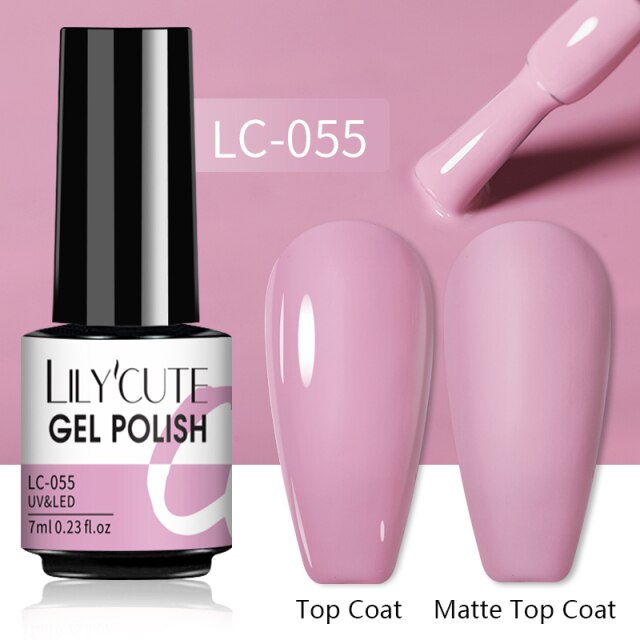 LILYCUTE Nail Gel Polish UV Semi Permanent Ice Purple Serise Nail Art All For Manicure LED Gel Base Top Coat Gel Varnish Polish