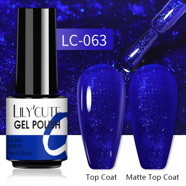LILYCUTE Nail Gel Polish UV Semi Permanent Ice Purple Serise Nail Art All For Manicure LED Gel Base Top Coat Gel Varnish Polish