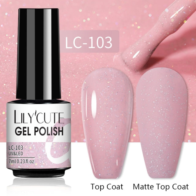 LILYCUTE Nail Gel Polish UV Semi Permanent Ice Purple Serise Nail Art All For Manicure LED Gel Base Top Coat Gel Varnish Polish