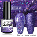 LILYCUTE Nail Gel Polish UV Semi Permanent Ice Purple Serise Nail Art All For Manicure LED Gel Base Top Coat Gel Varnish Polish