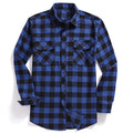 2021 New Men Casual Plaid Flannel Shirt Long-Sleeved Chest Two Pocket Design Fashion Printed-Button (USA SIZE S M L XL 2XL)