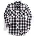 2021 New Men Casual Plaid Flannel Shirt Long-Sleeved Chest Two Pocket Design Fashion Printed-Button (USA SIZE S M L XL 2XL)