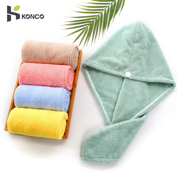 Microfiber Girl's Hair Drying Hat Hair Towel Dry Quick Womens Hair Towel Absorption Turban Hair Dry Cap Household Bath Tool