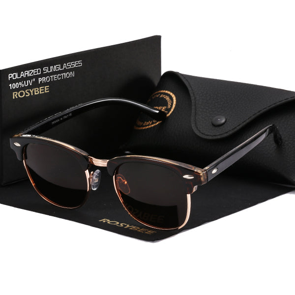 ROSYBEE UV400 Polarized Sunglasses Men Women Classic Cool Retro Sun Glasses Coating  Man Driving Shades Fashion Male Oculos