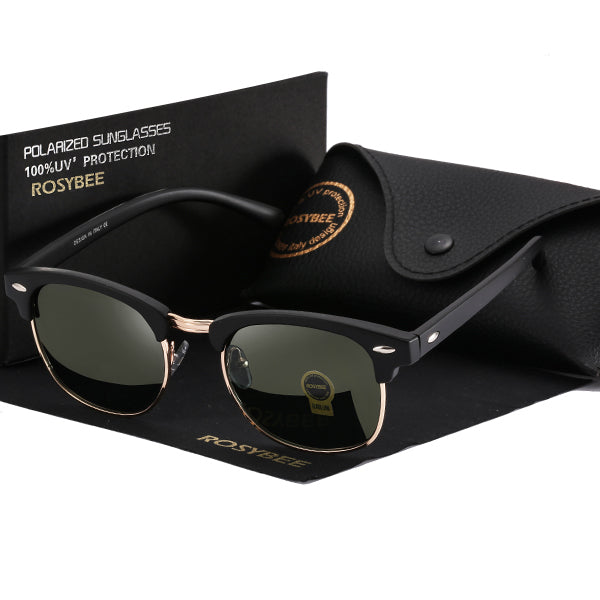 ROSYBEE UV400 Polarized Sunglasses Men Women Classic Cool Retro Sun Glasses Coating  Man Driving Shades Fashion Male Oculos