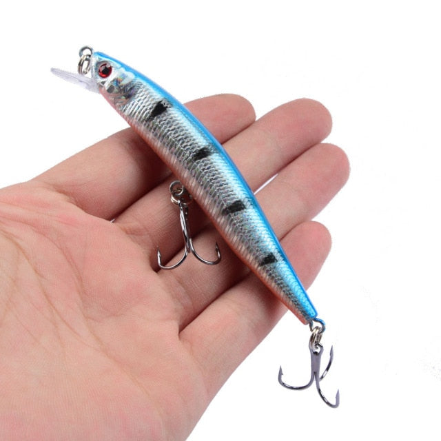 1PCS Minnow Fishing Lure 95mm 8g Floating Hard Bait Wobbler Jig Bait Crankbait Carp Striped bass Pesca Fishing tackle SwimBait