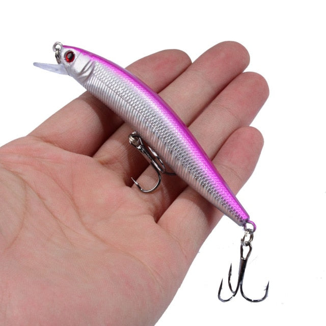 1PCS Minnow Fishing Lure 95mm 8g Floating Hard Bait Wobbler Jig Bait Crankbait Carp Striped bass Pesca Fishing tackle SwimBait