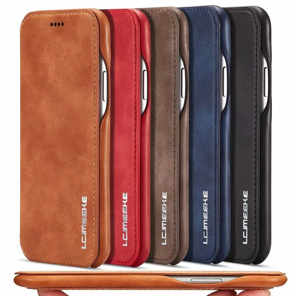 Luxury Ultra Thin Leather Case Flip Cover for Samsung S21 S20 FE Ultra Plus A72 A52 A12 A21s S10 S10e A71 A51 A70 A50 A20e S9 S8