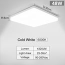 Square Led ceiling lamp for bedroom lighting Neutral white cold white warm white 48W 36W 24W 18W led ceiling light living room