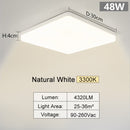 Square Led ceiling lamp for bedroom lighting Neutral white cold white warm white 48W 36W 24W 18W led ceiling light living room