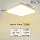 Square Led ceiling lamp for bedroom lighting Neutral white cold white warm white 48W 36W 24W 18W led ceiling light living room