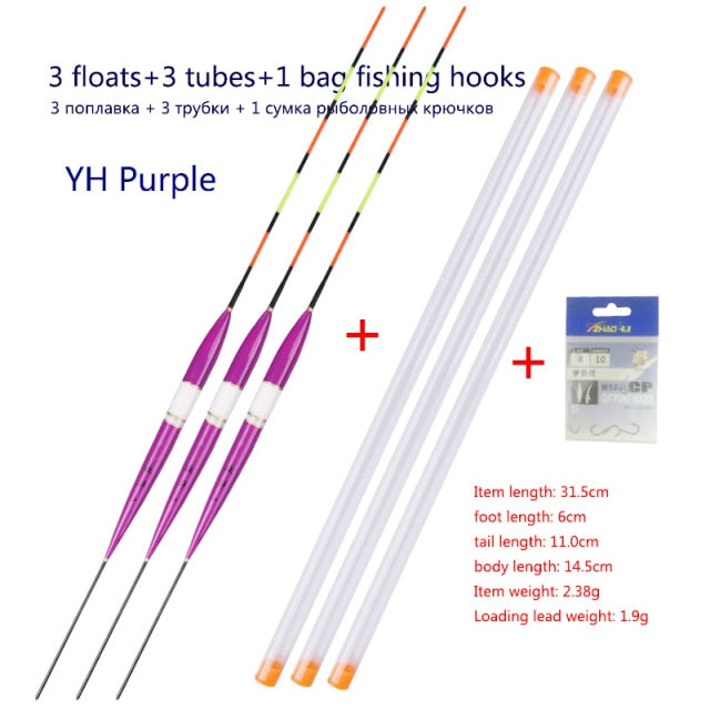 3pcs/lot Electric Fishing Floats Night Light Luminous Float Balsa Boya Fresh Water Flotador Carp Fishing Tackles Without Battery