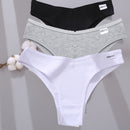 FINETOO 3PCS/Set Women Cotton Lingerie Female Thongs Sexy Underwear For Woman Low-Rise Underpant Women's Panties Bikini Briefs