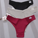 FINETOO 3PCS/Set Women Cotton Lingerie Female Thongs Sexy Underwear For Woman Low-Rise Underpant Women's Panties Bikini Briefs