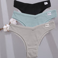 FINETOO 3PCS/Set Women Cotton Lingerie Female Thongs Sexy Underwear For Woman Low-Rise Underpant Women's Panties Bikini Briefs