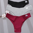 FINETOO 3PCS/Set Women Cotton Lingerie Female Thongs Sexy Underwear For Woman Low-Rise Underpant Women's Panties Bikini Briefs