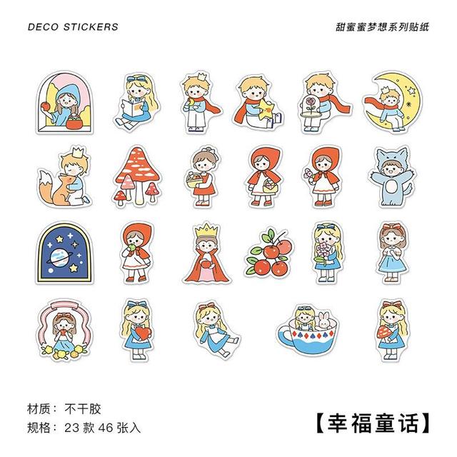 46 Pcs Cartoon Animals Food Mini Paper Sticker Bag Diy Diary Planner Decoration Sticker Album Scrapbooking Kawaii Stationery