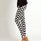 YSDNCHI Black White Pants Striped Elastic Trousers Print Fitness Leggings For Women Sporting Workout Leggins