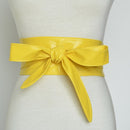 Women Lace Up Belt New Bowknot Belts for Women Longer Wide Bind Waistband Ties Bow Ladies Dress Decoration Fashion Pu 2020 Adult