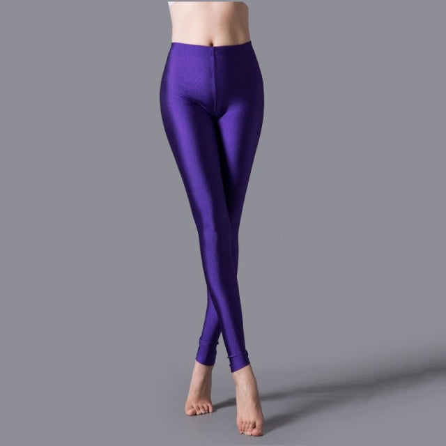 LJCUIYAO Women Elastic Waist Casual Leggings Large Shinny Legging High Stretch Leggings Gym Pants Workout Workout 2021 Leggings