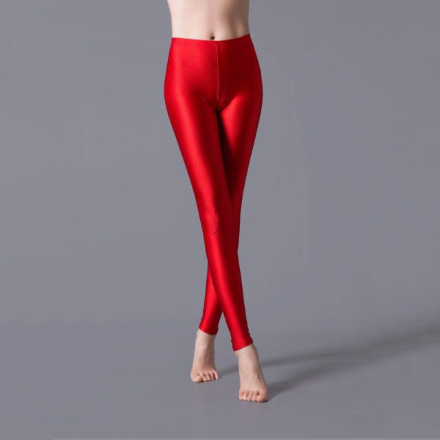 LJCUIYAO Women Elastic Waist Casual Leggings Large Shinny Legging High Stretch Leggings Gym Pants Workout Workout 2021 Leggings
