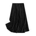 Tangada women solid quality satin midi skirt vintage side zipper office ladies elegant chic A-line skirts 6D18