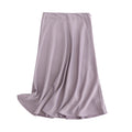 Tangada women solid quality satin midi skirt vintage side zipper office ladies elegant chic A-line skirts 6D18